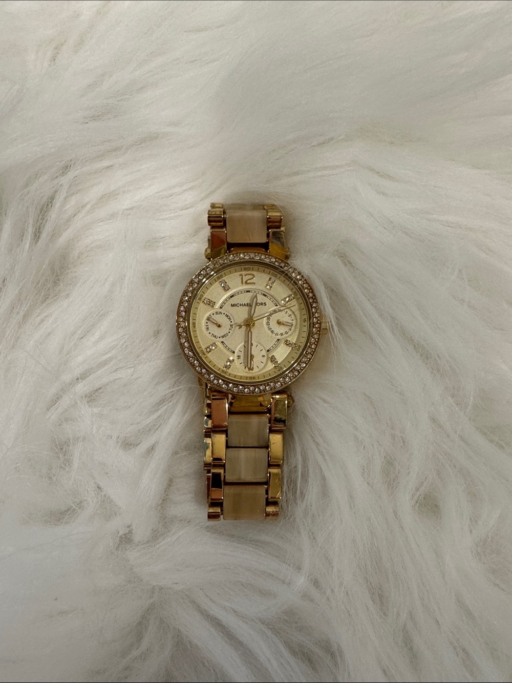 Michael Kors Rose Gold and Gold Crystal Bezel Women's Watch